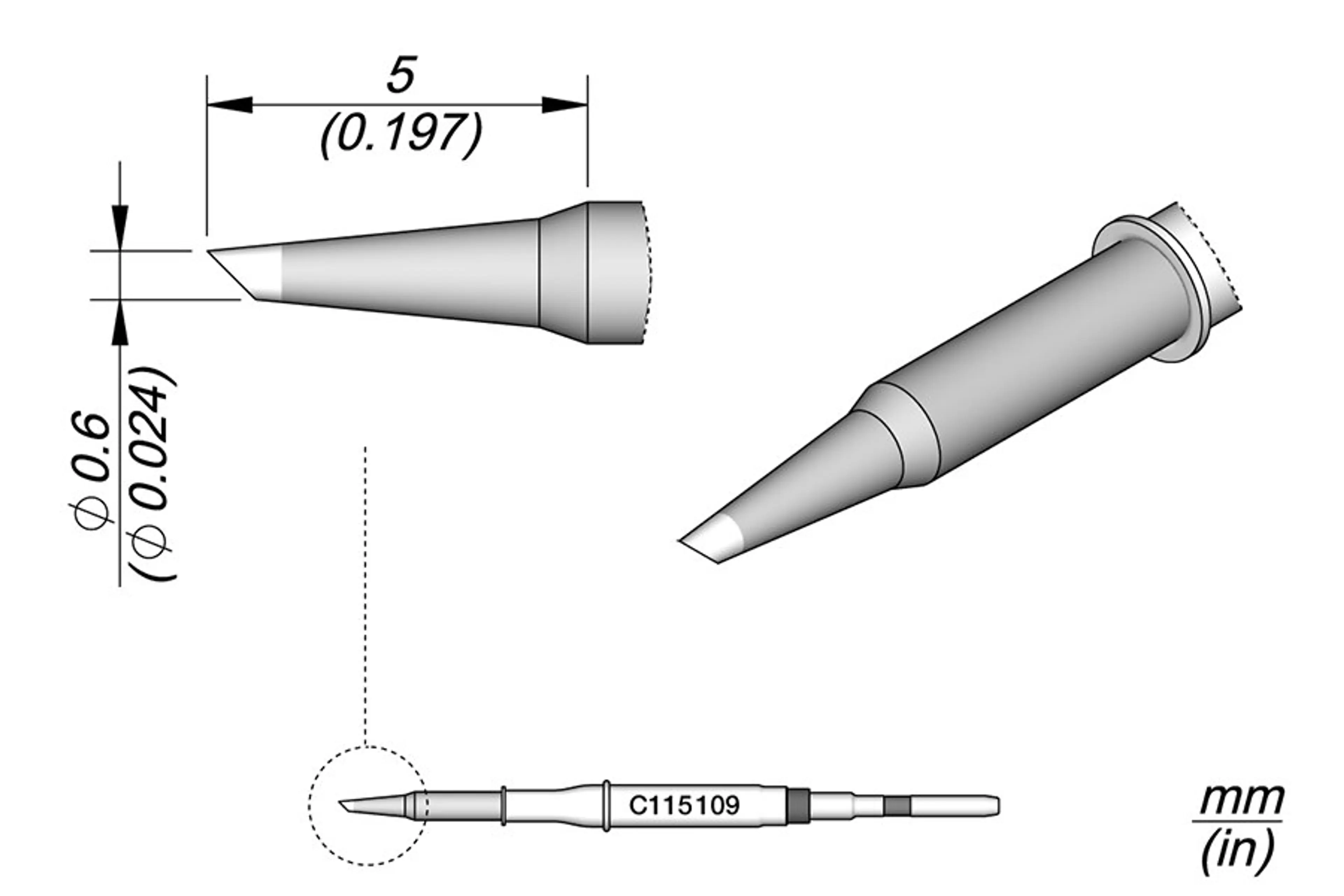 C115109 | Cartridge Bevel Ø0.6