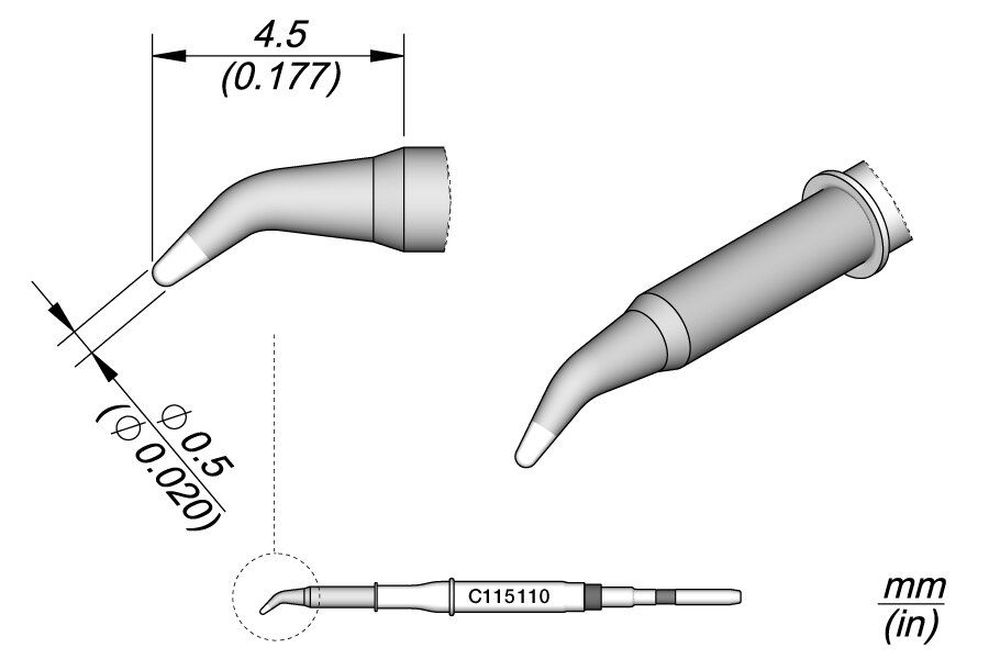 C115110 | Cartridge Bent Ø0.5 image 1