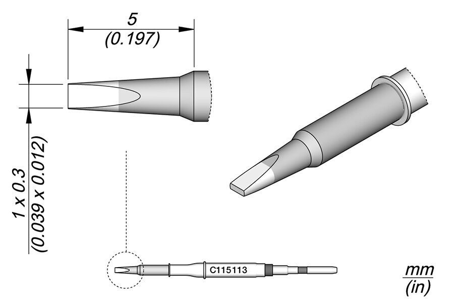 C115113 | Cartridge Chisel 1 x 0.3 image 1