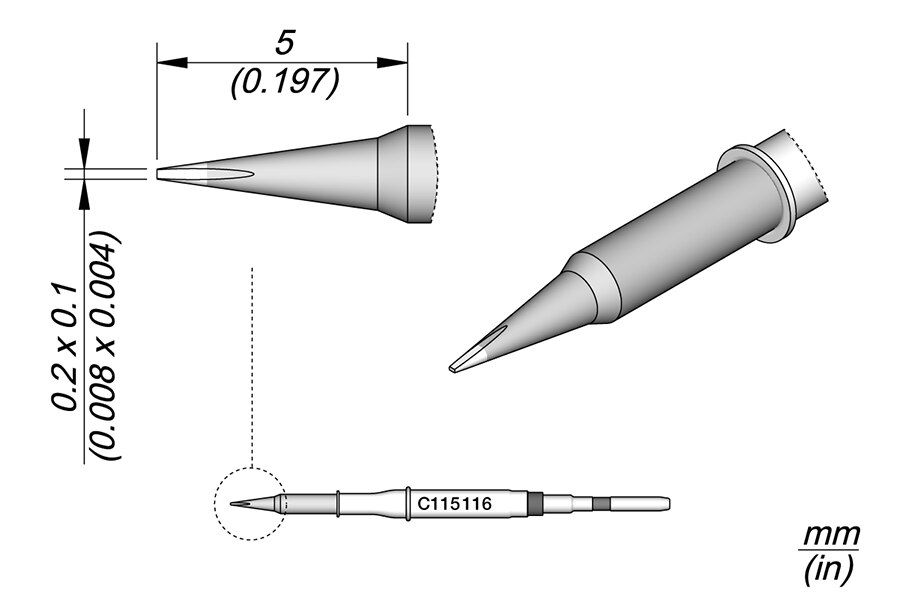 C115116 | Cartridge Chisel 0.2 x 0.1 image 1