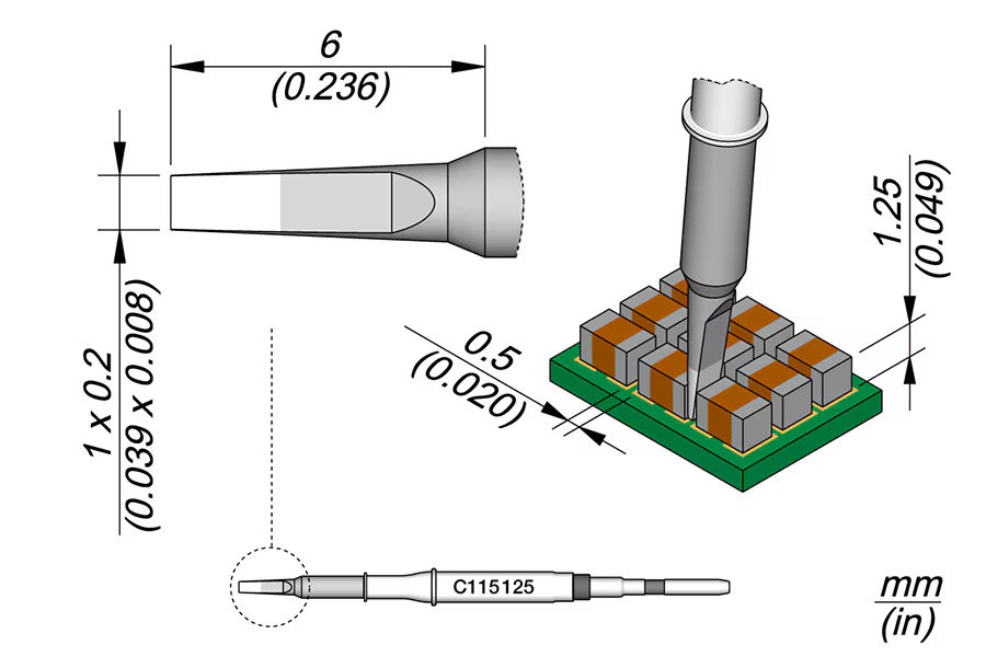 C115125 | CARTRIDGE CHISEL 1X0,2 image 1