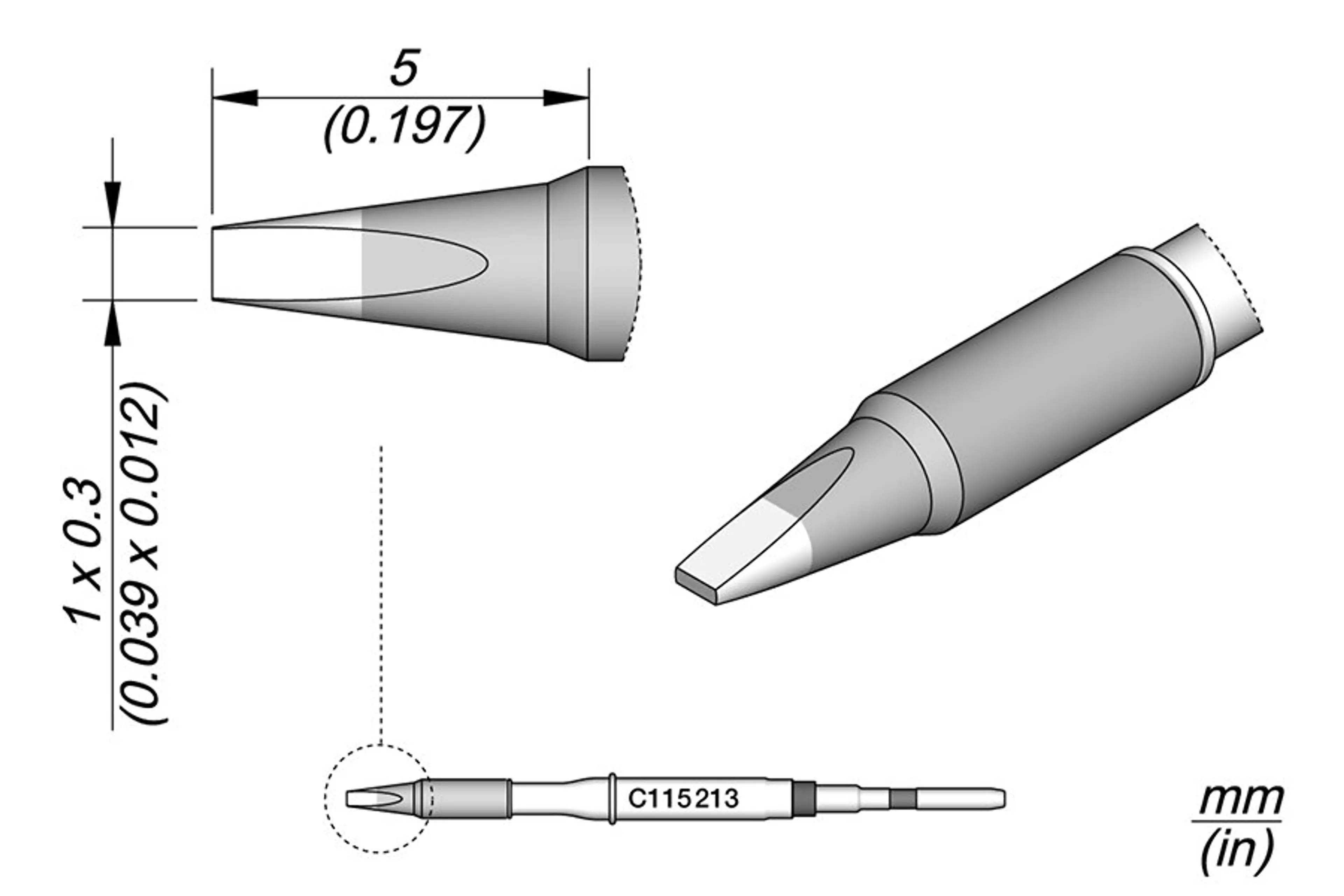 C115213 | Cartridge Chisel 1 x 0.3 S1