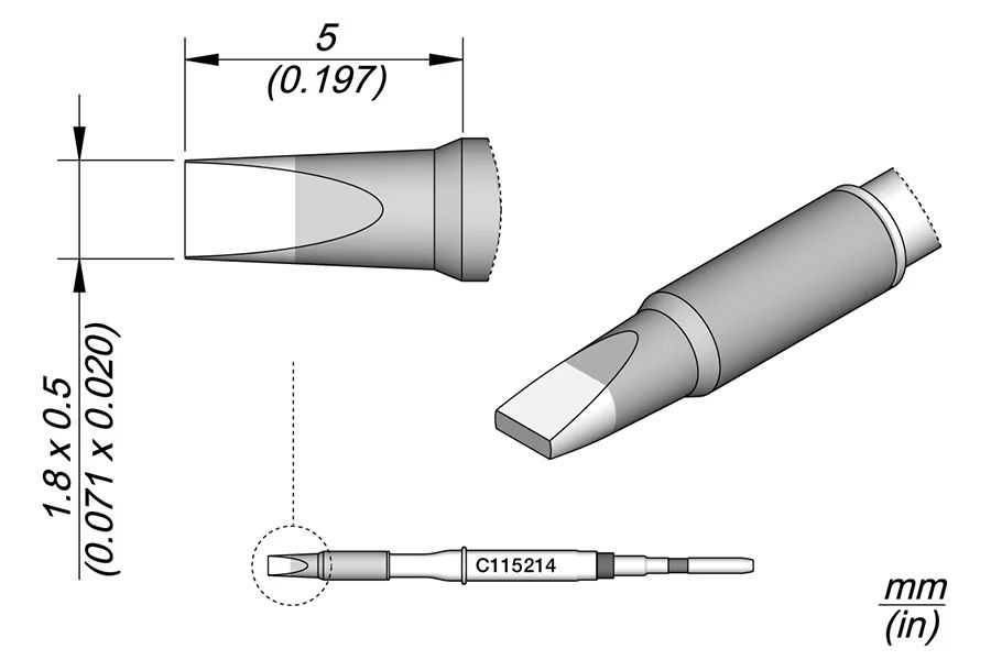 C115214 | Cartridge Chisel 1.8 x 0.5 S1 image 1
