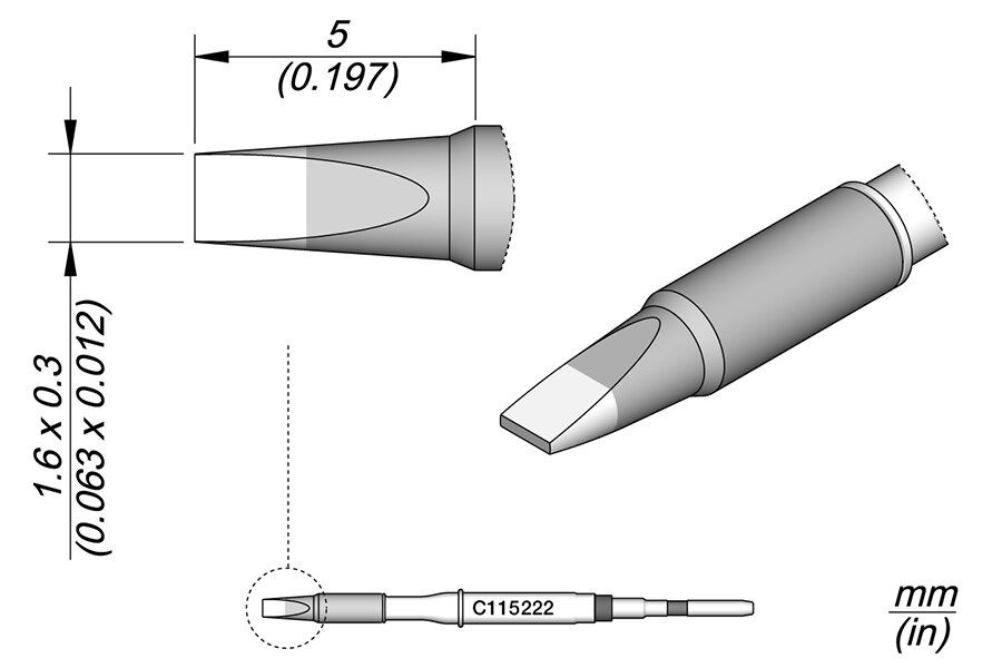 C115222 | Cartridge Chisel 1.6 x 0.3 image 1