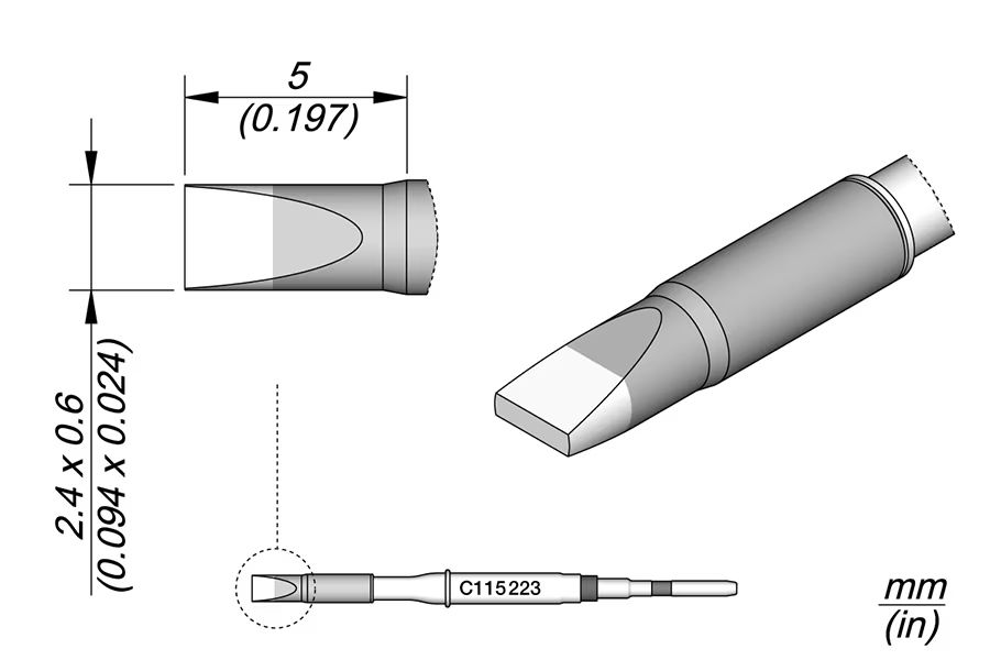 C115223 | Cartridge Chisel 2.4 x 0.6 image 1
