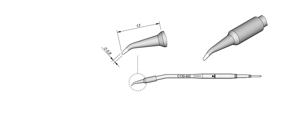 C130402 | Cartridge, Bent Ø0.8 image 1