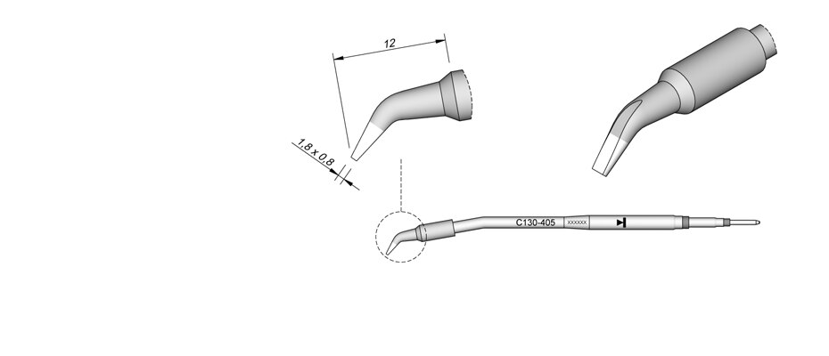 C130405 | Cartridge, Bent 1.8 x 0.8 image 1