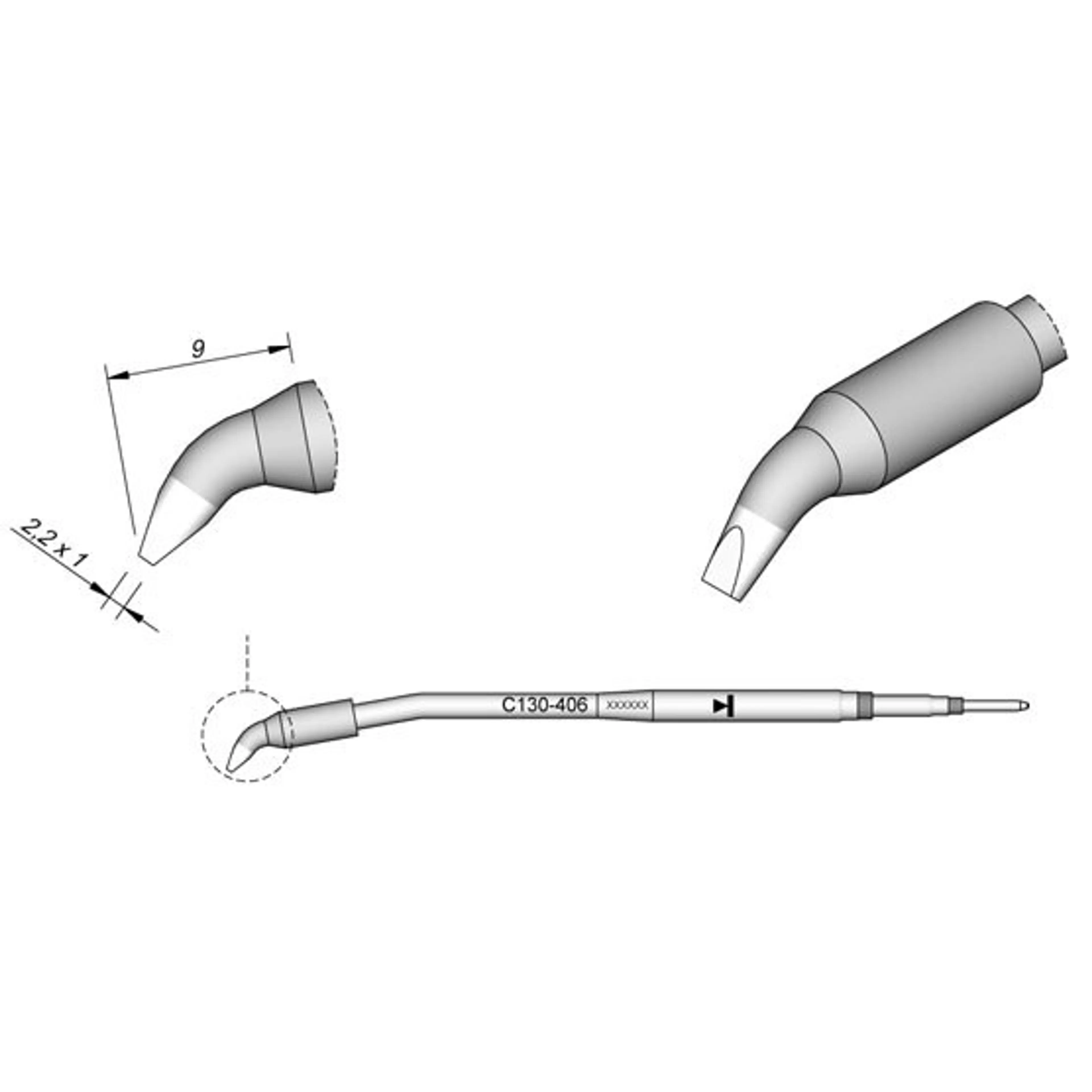 C130406 | Cartridge, Bent 2.2 x 1
