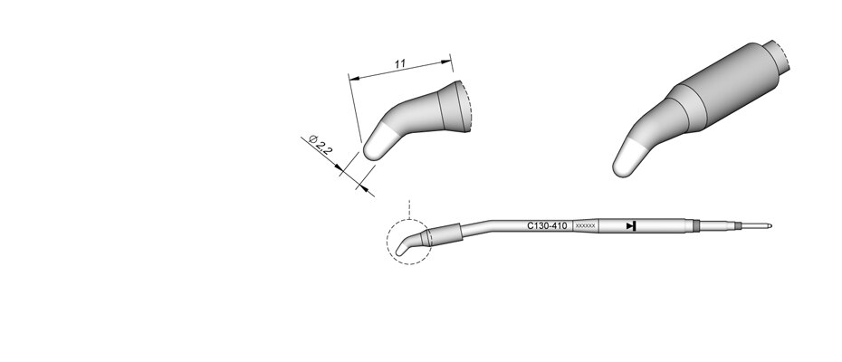 C130410 | Cartridge, Bent Ø2.2 image 1