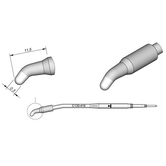 C130416 | Cartridge, Bent Ø3 image 1