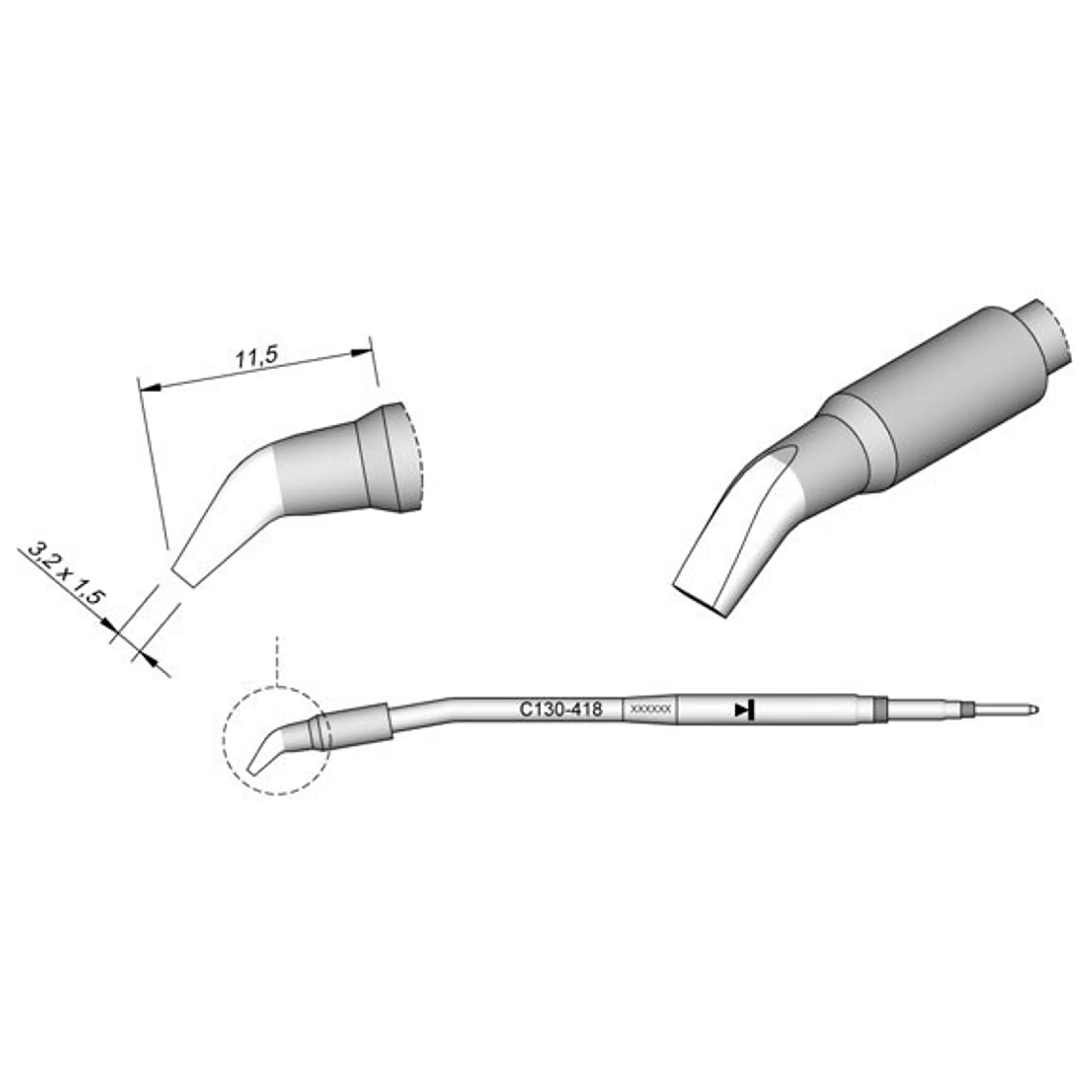 C130418 | Cartridge, Bent 3.2 x 1.5