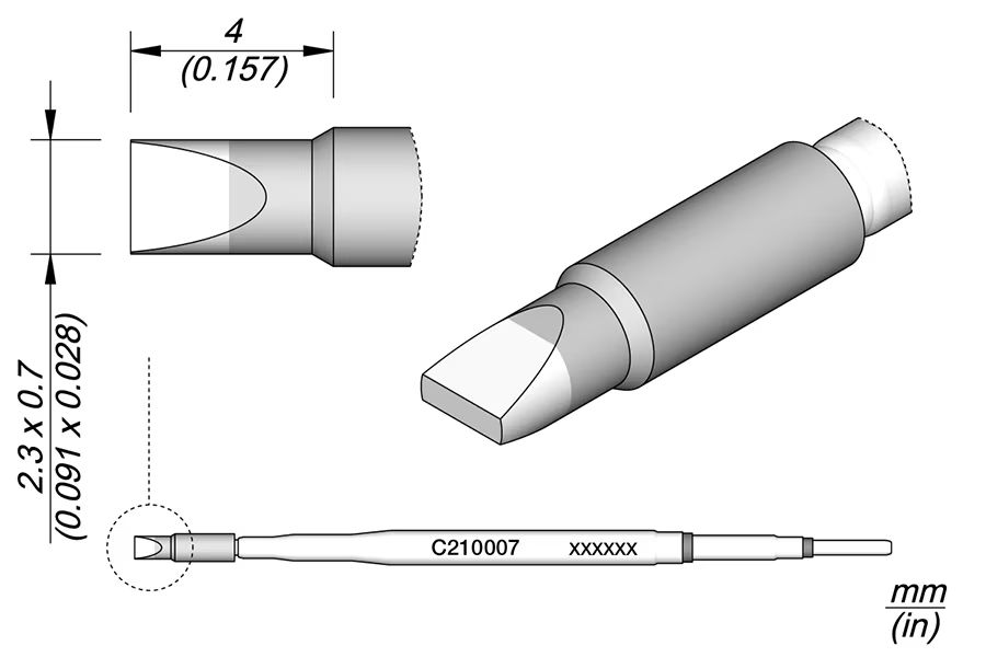 C210007 | Cartridge, Chisel 2.3 x 0.7 image 1