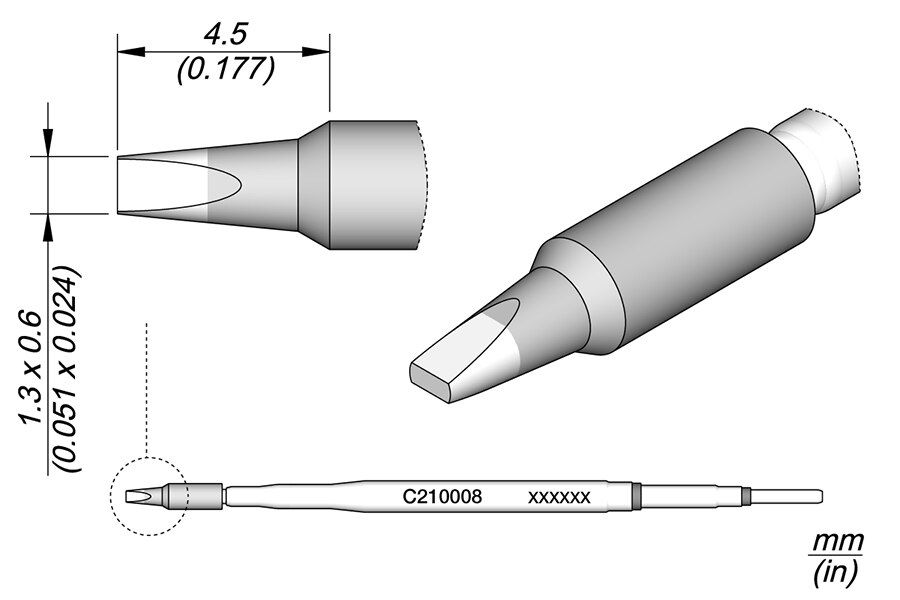 C210008 | Cartridge, Chisel 1.3 x 0.6 image 1