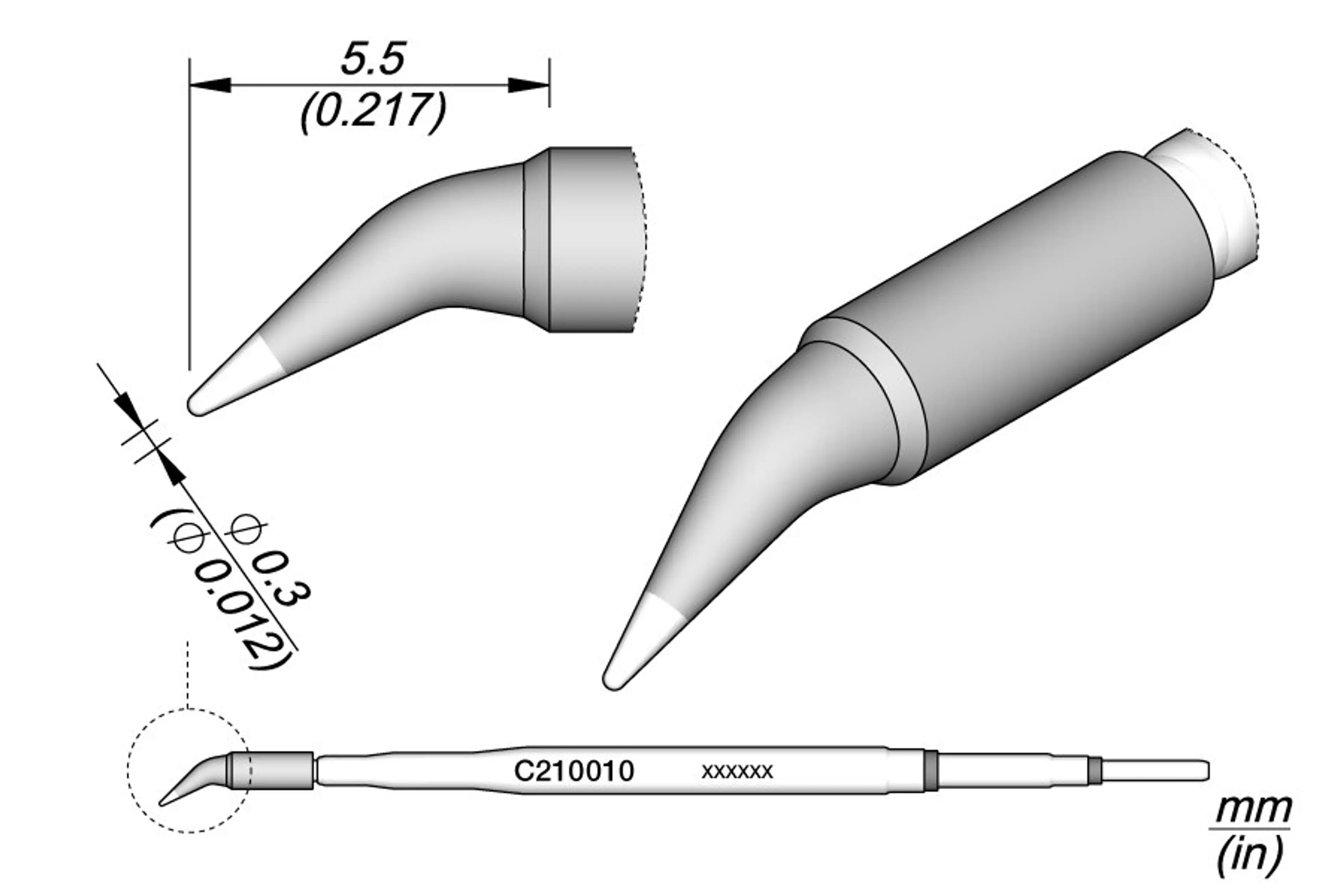 C210010 | Cartridge, Bent Ø0.3