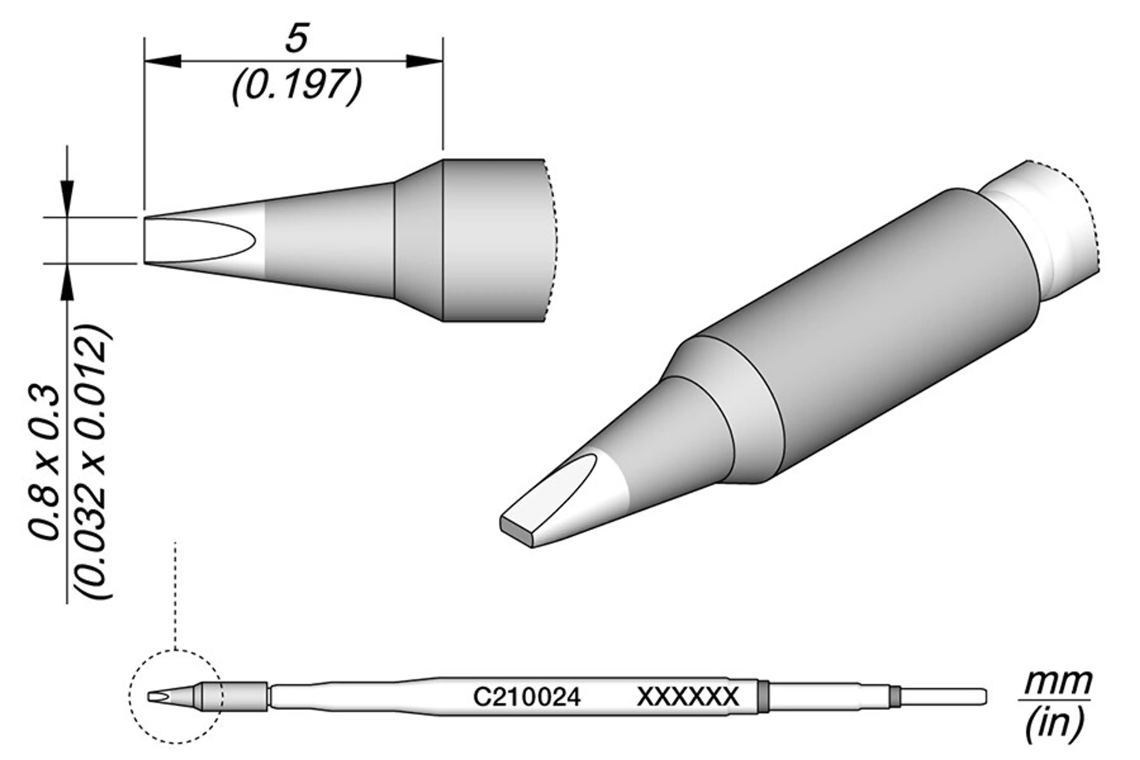 C210024 | Cartridge, Chisel 0.8 x 0.3