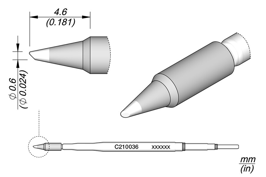 C210036 | Cartridge Bevel Ø0.6 image 1