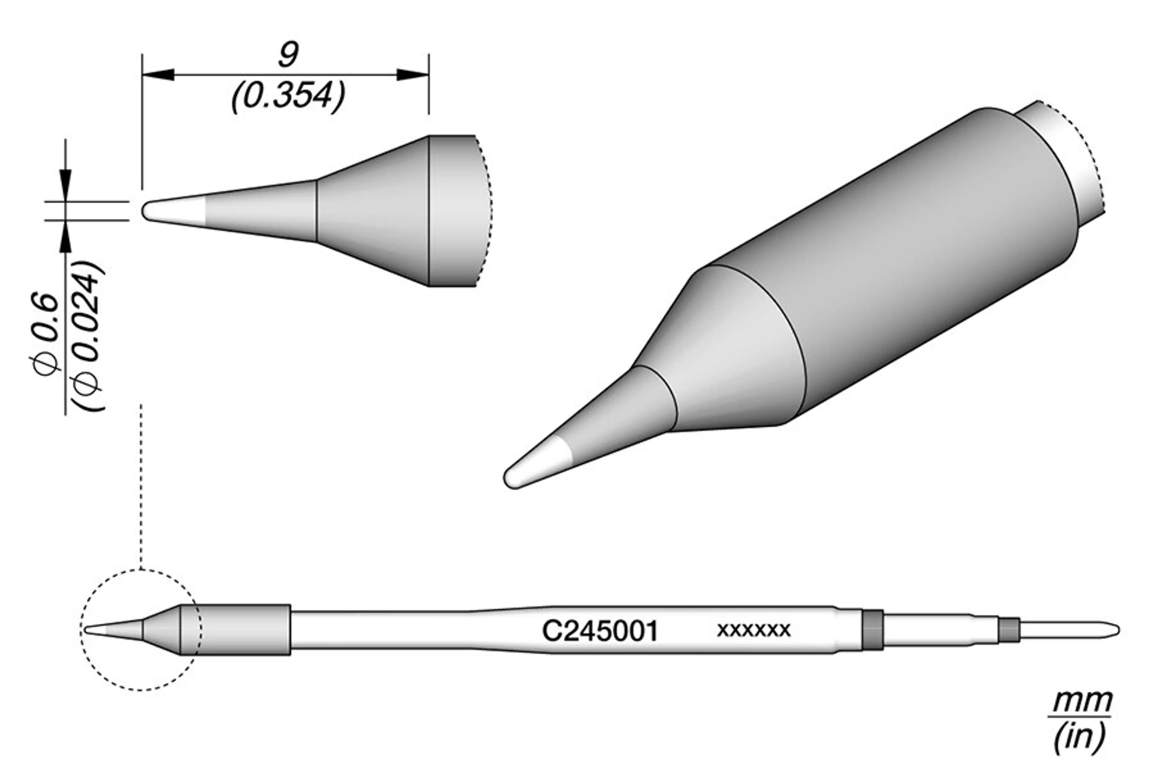 C245001 | Cartridge, Conical Ø0.6