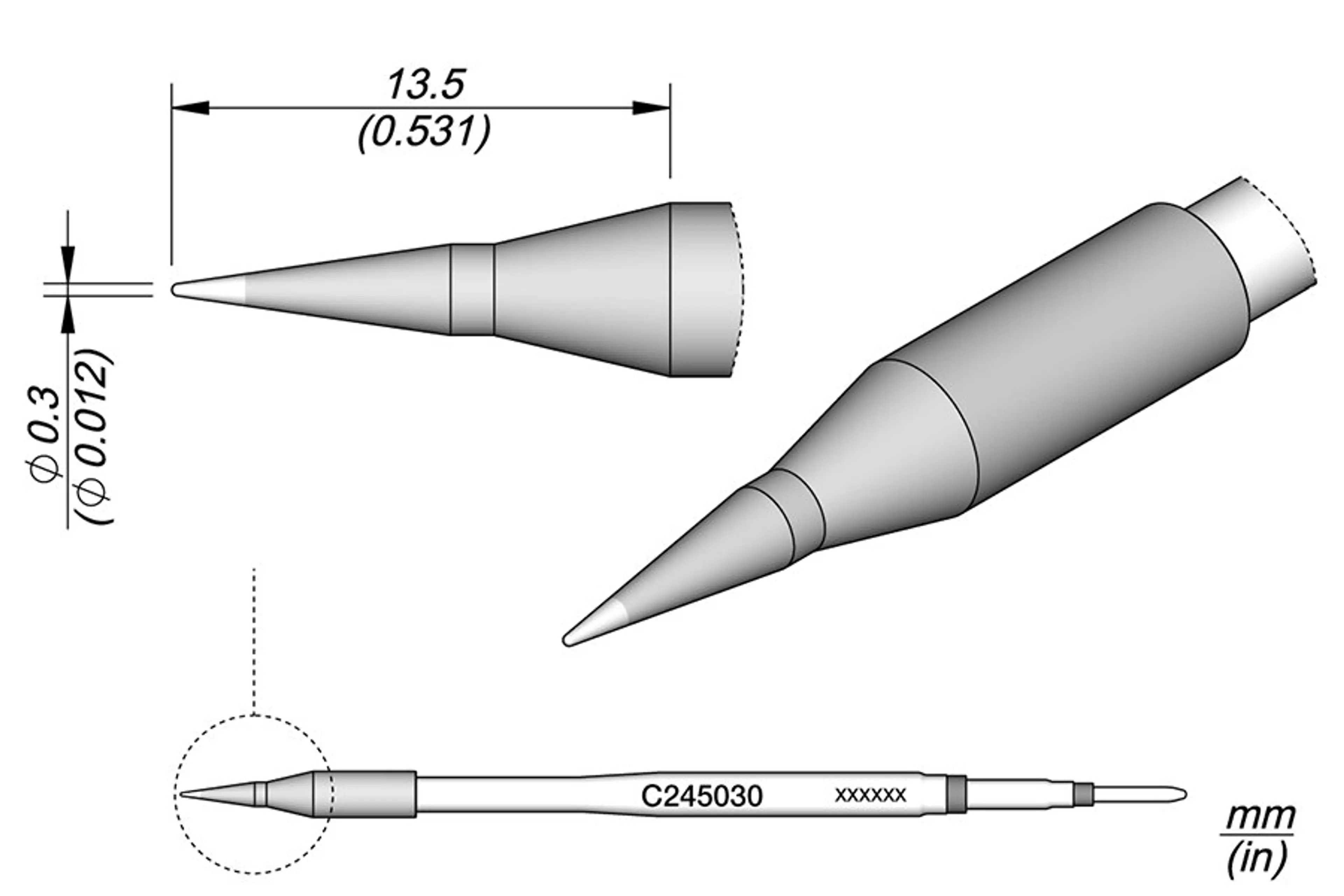 C245030 | Cartridge, Conical Ø0.3