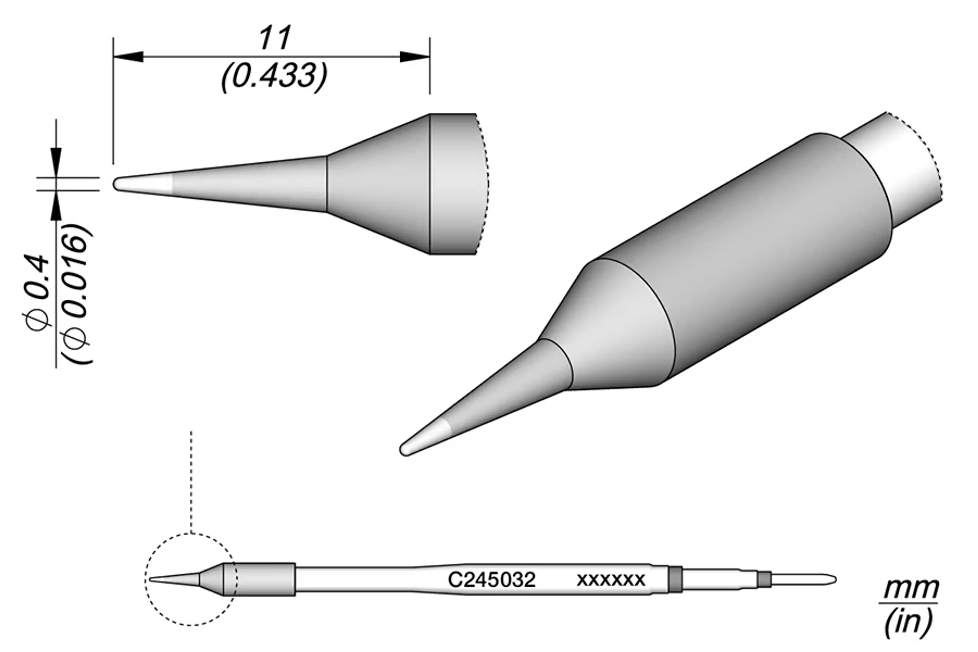 C245032 | Cartridge, Conical Ø0.4
