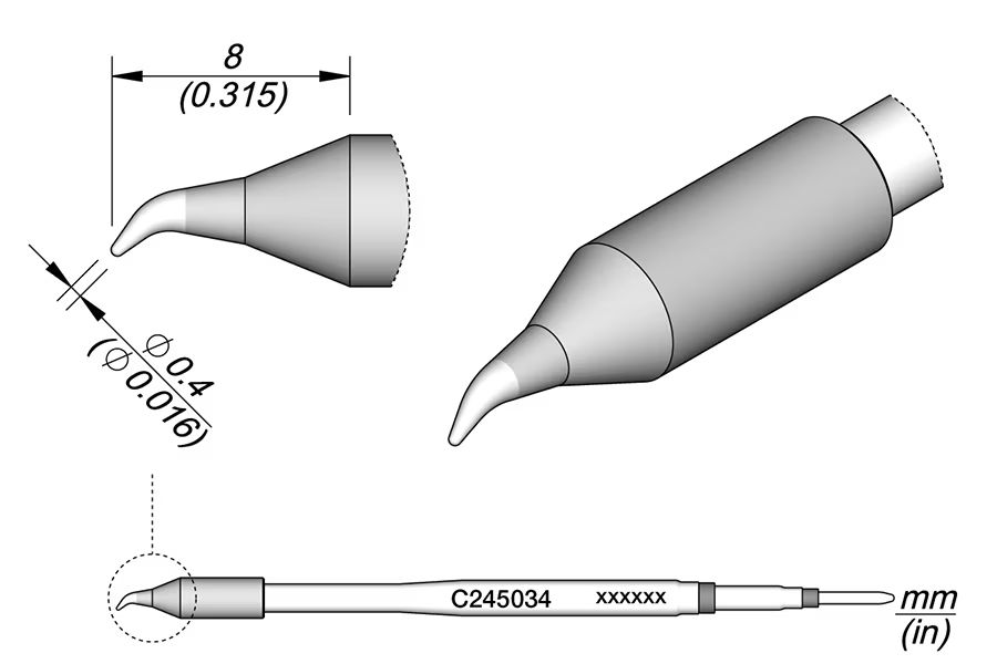 C245034 | Cartridge, Bent Ø0.4 S1 image 1