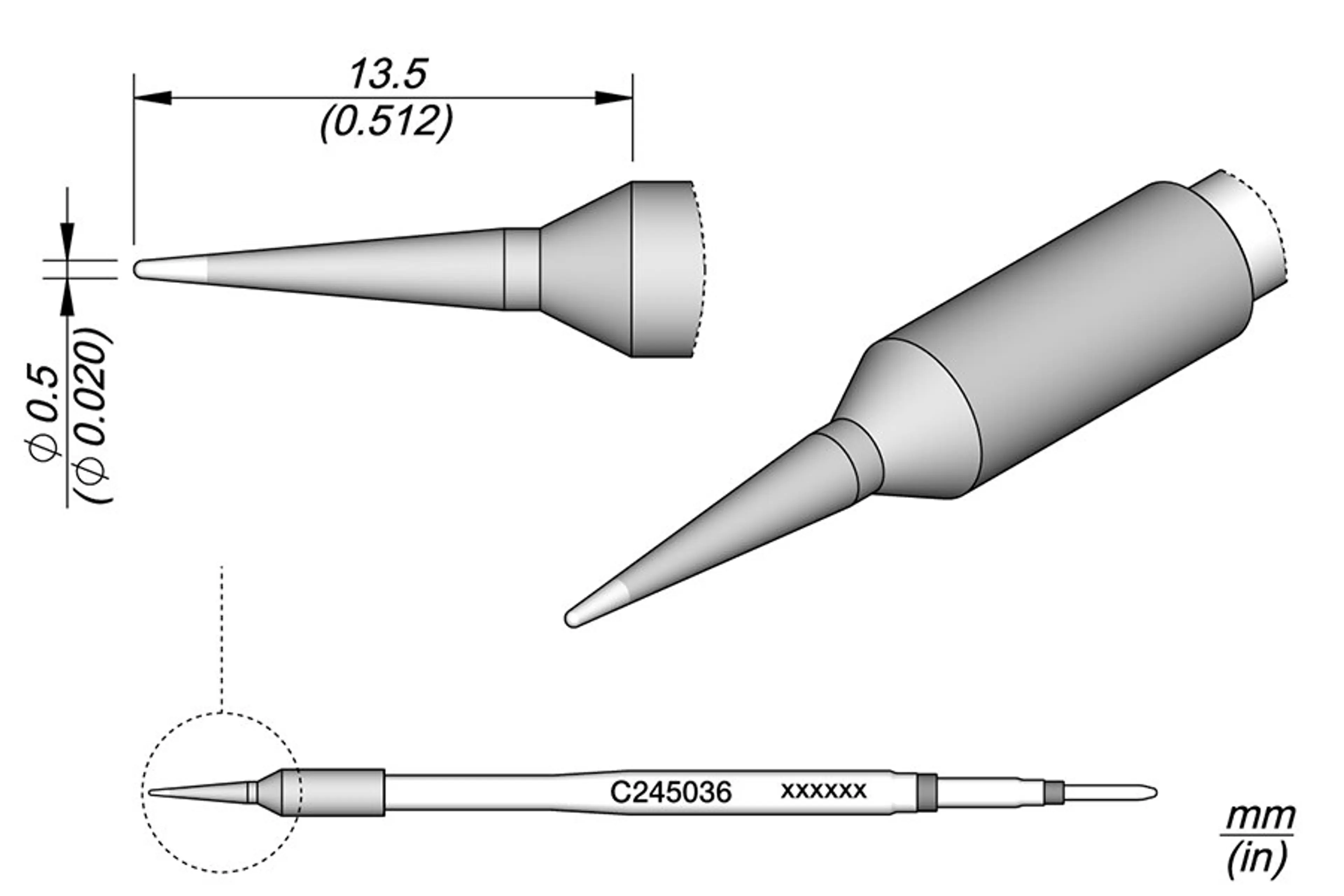 C245036 | Cartridge, Conical Ø0.5 S1