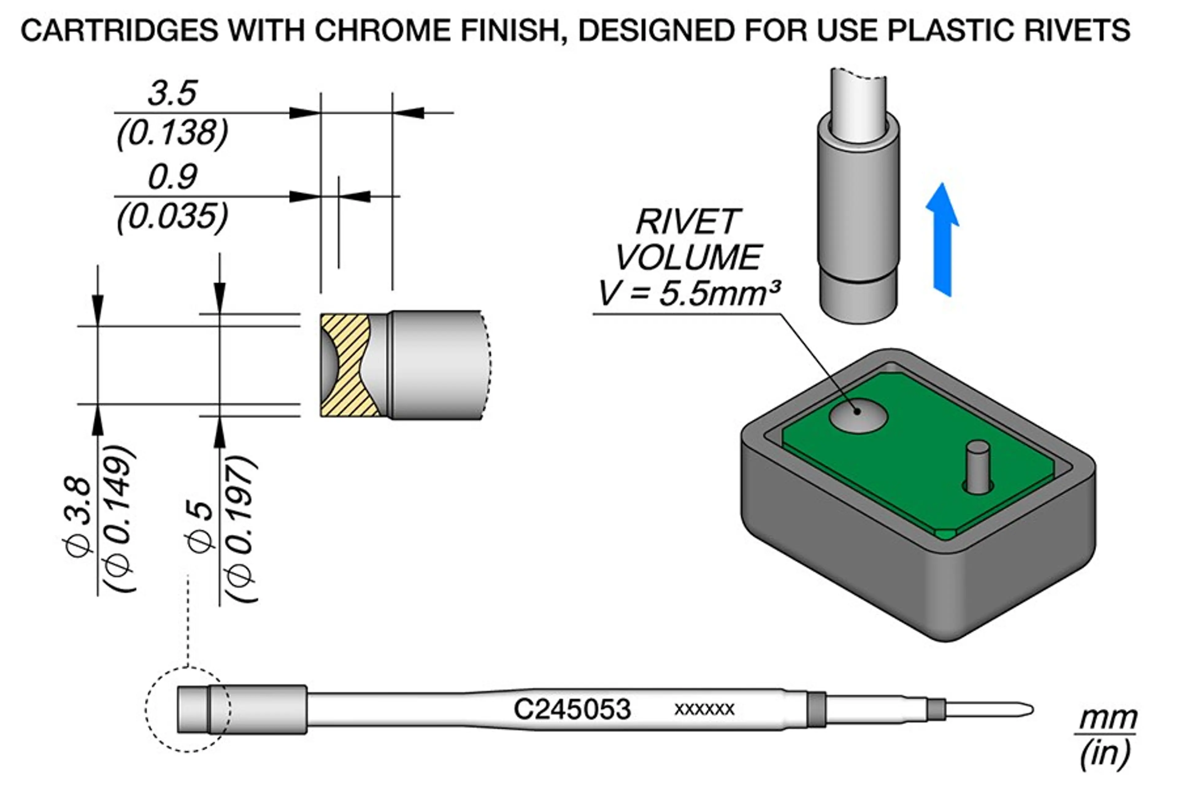 C245053 | Cartridge, Rivet Ø3.8