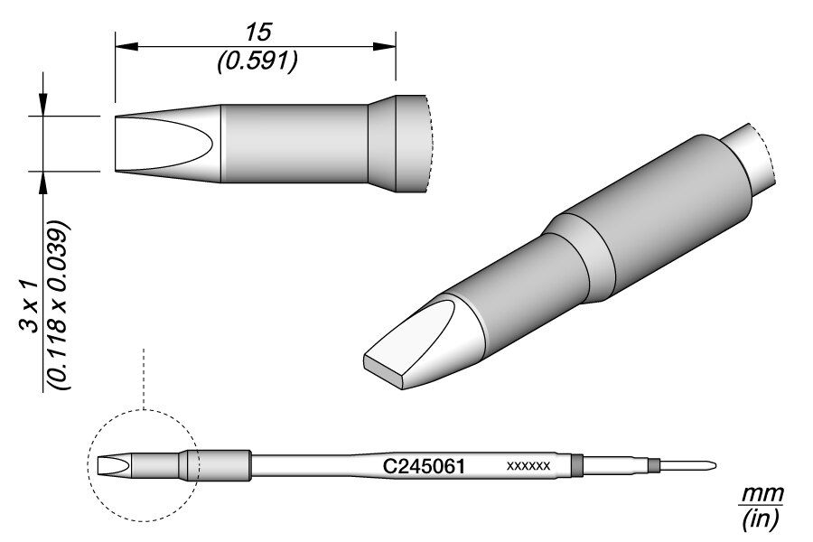 C245061 | Cartridge, Chisel 3 x 1 image 1