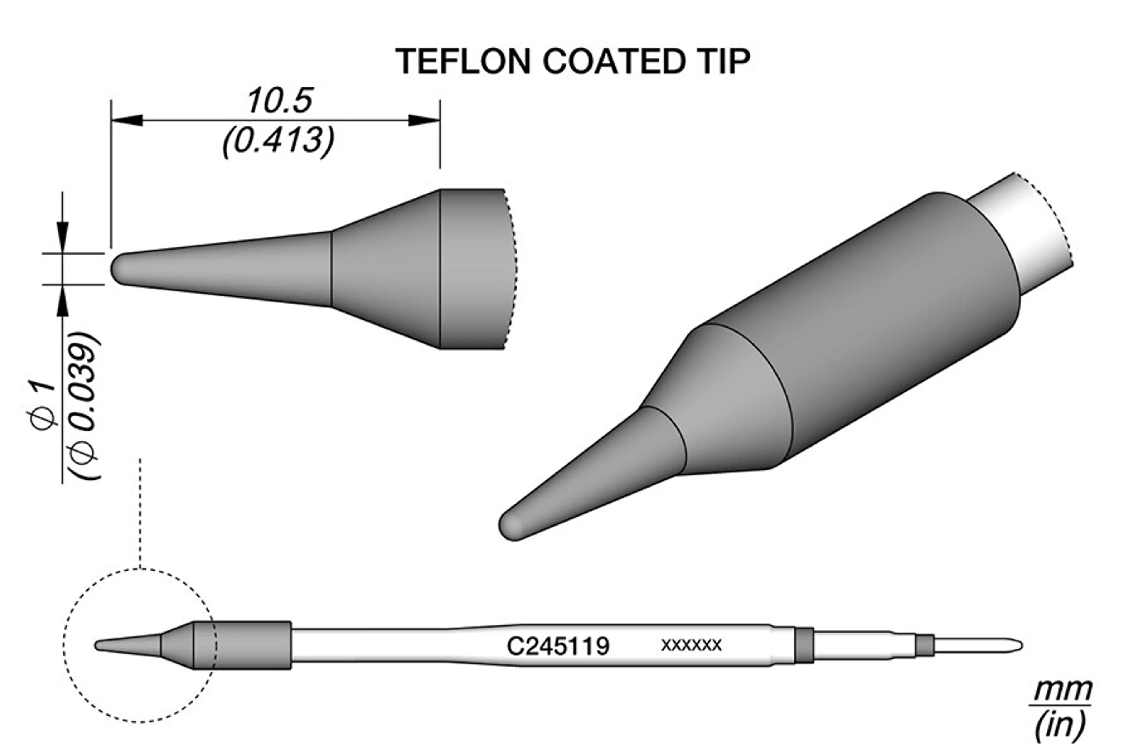 C245119 | Cartridge, Conical Teflon Ø1.0