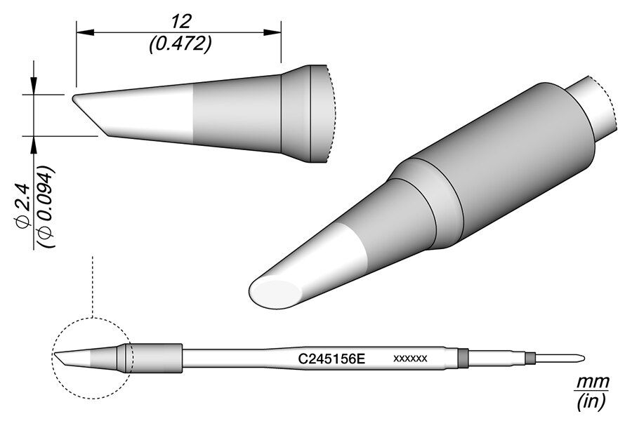 C245156E | Cartridge Bevel Ø 2.4mm-45º EL image 1