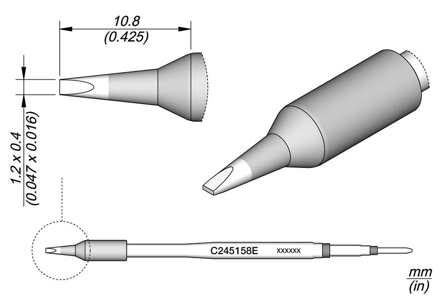 C245158E | Cartridge Chisel 1.2 x 0.4 image 1