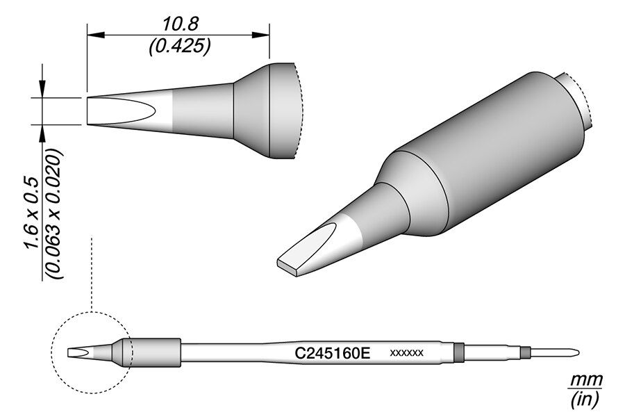 C245160E | Cartridge Chisel 1.6 x 0.5 EL image 1