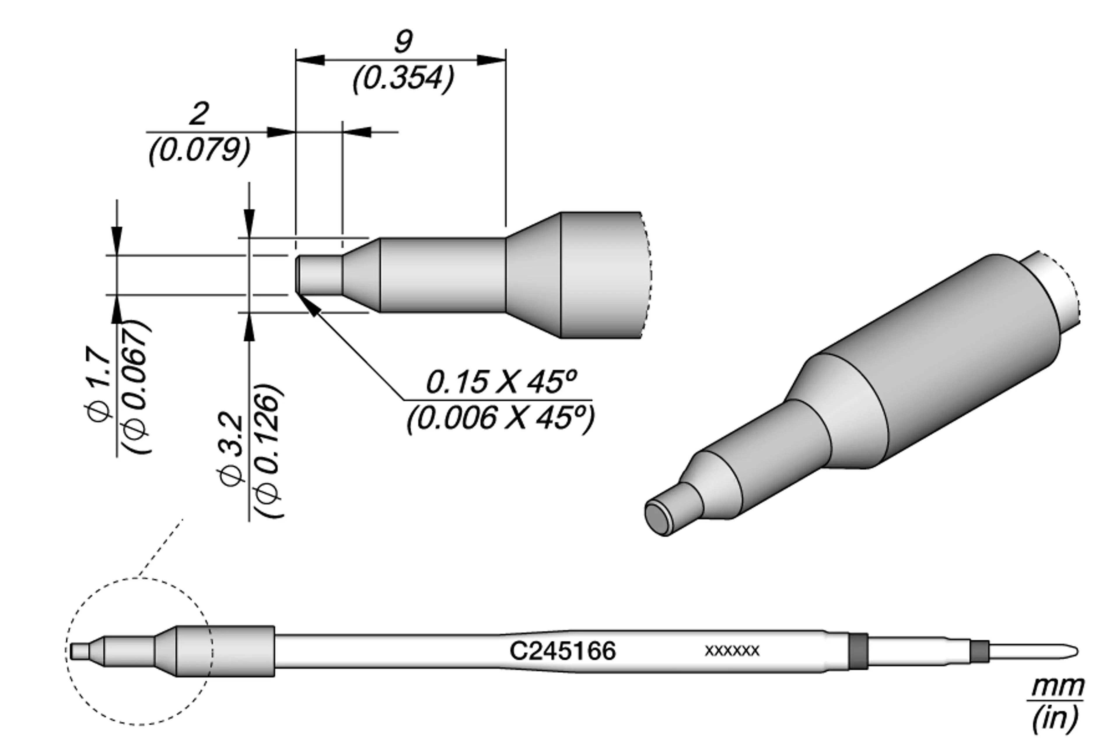 C245166 | Cartridge Plastics Inox. Ø1.7