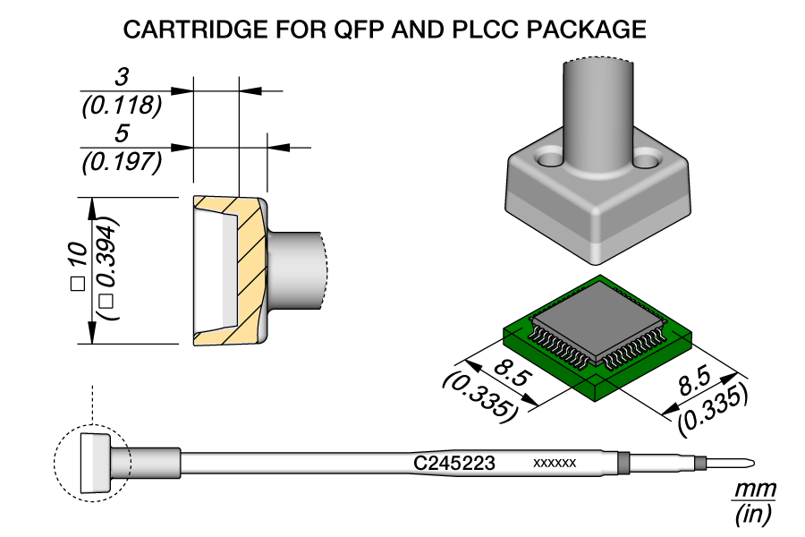 C245223 | Cartridge, QFP 8.5 x 8.5 image 1