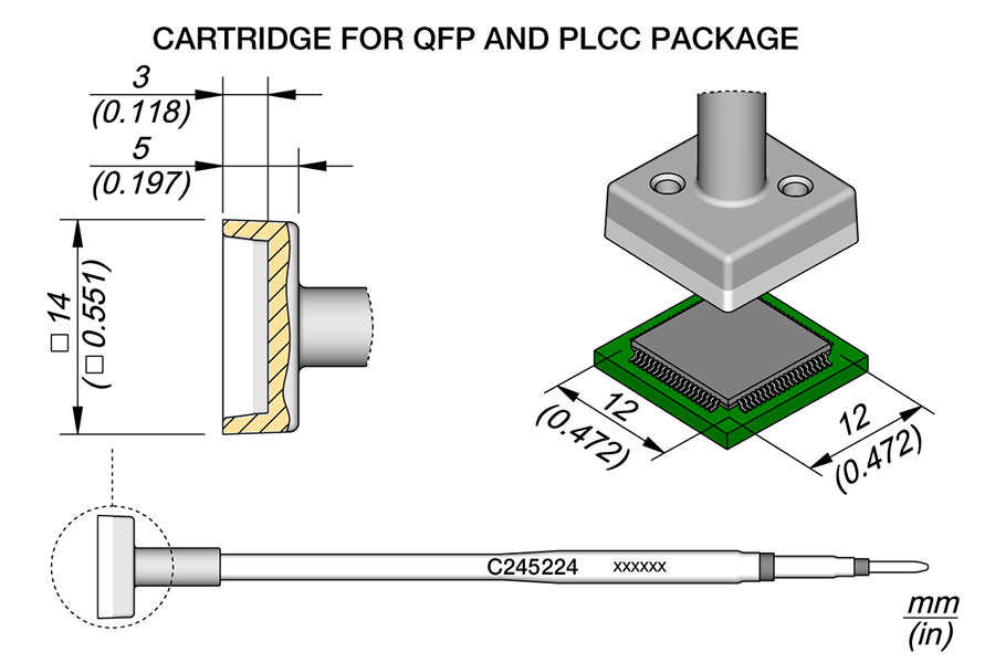 C245224 | Cartridge, QFP 12.0 x 12.0 image 1