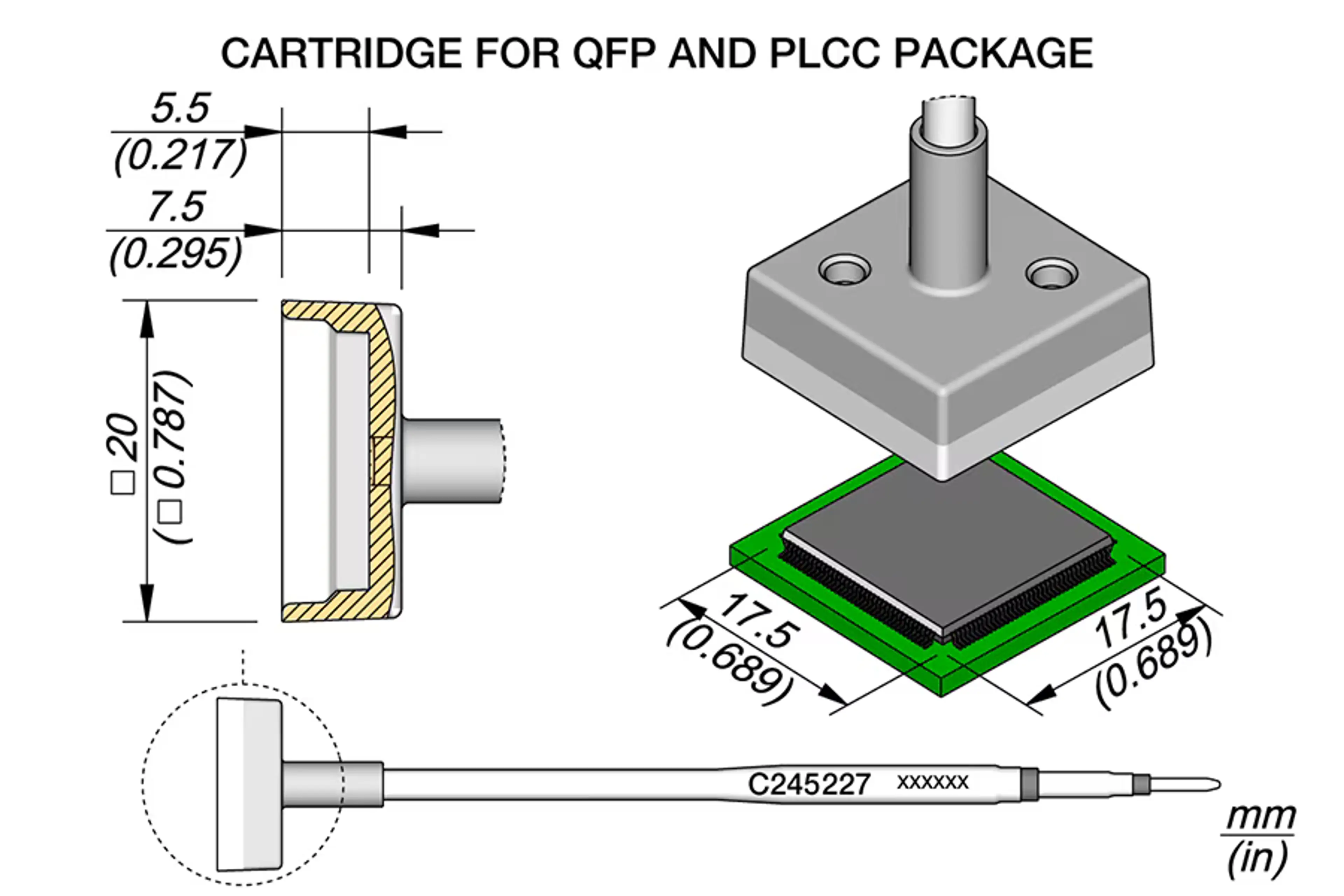 C245227 | Cartridge, QFP 17.5 x 17.5
