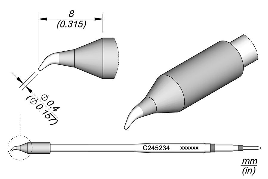 C245234 | Cartridge, Bent Ø0.4 S1 L image 1