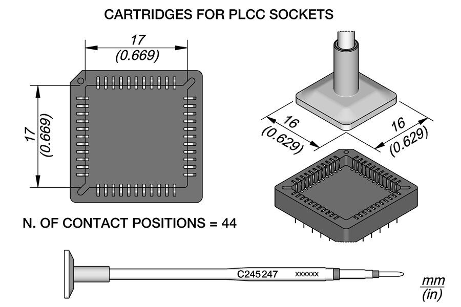 C245247 | Cartridge, Socket 17 x 17 image 1