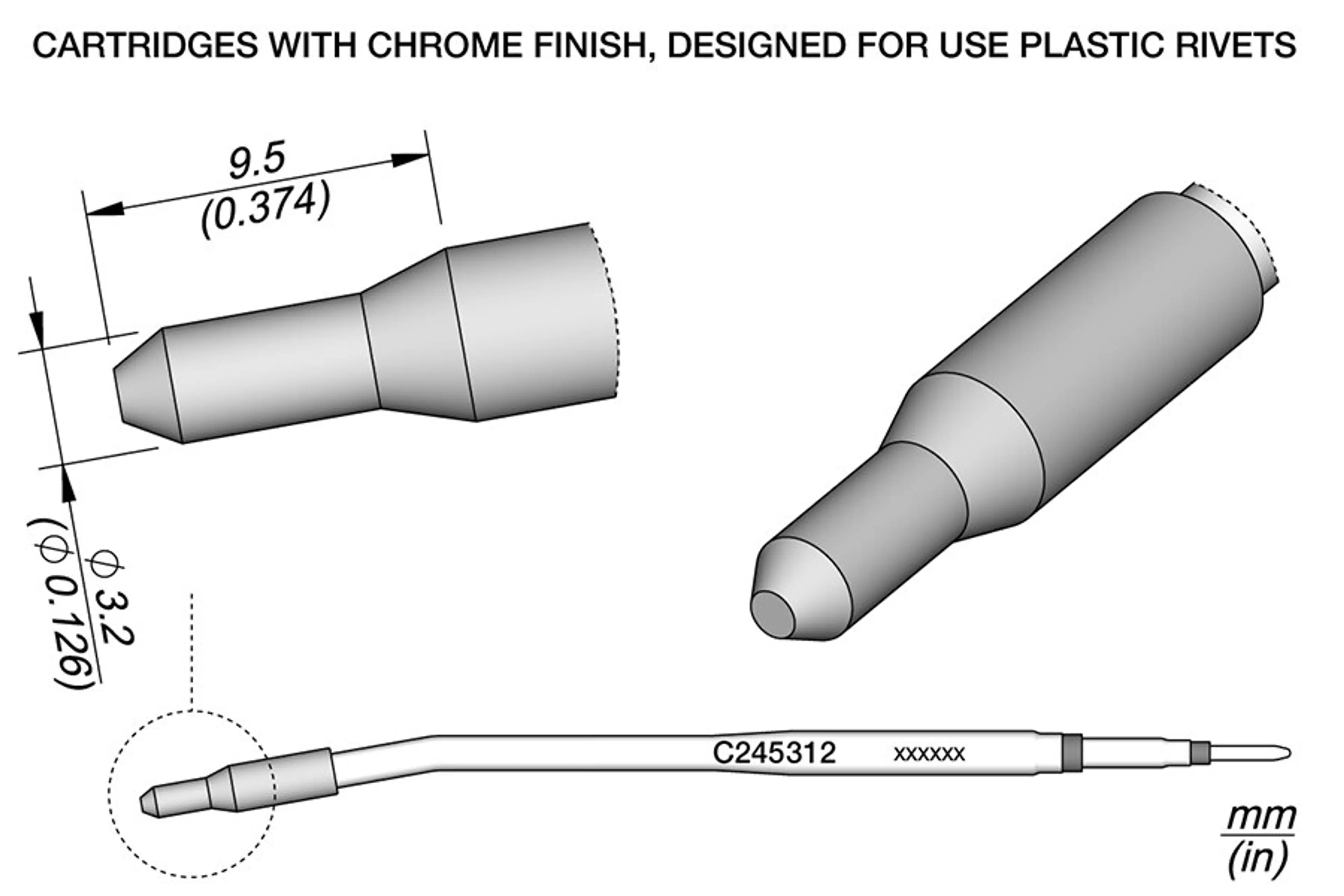 C245312 | Cartridge, for Plastics Ø3.2