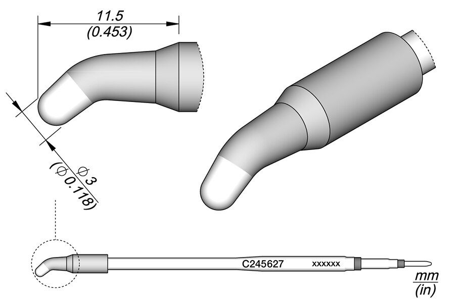 C245627 | Cartridge, Bent Ø3 image 1