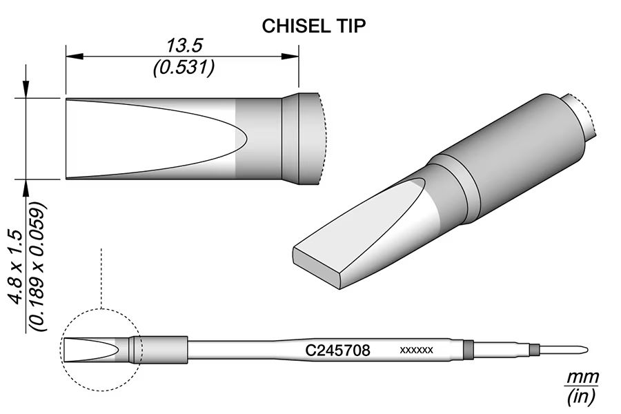 C245708 | Cartridge, Chisel 4.8 x 1.5 HT S2 image 1