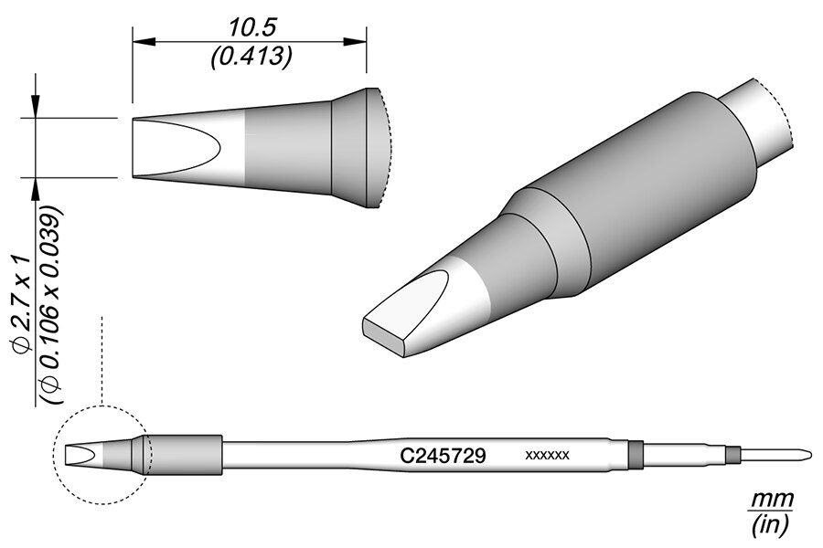 C245729 | Cartridge, Chisel 2.7 x 1 image 1