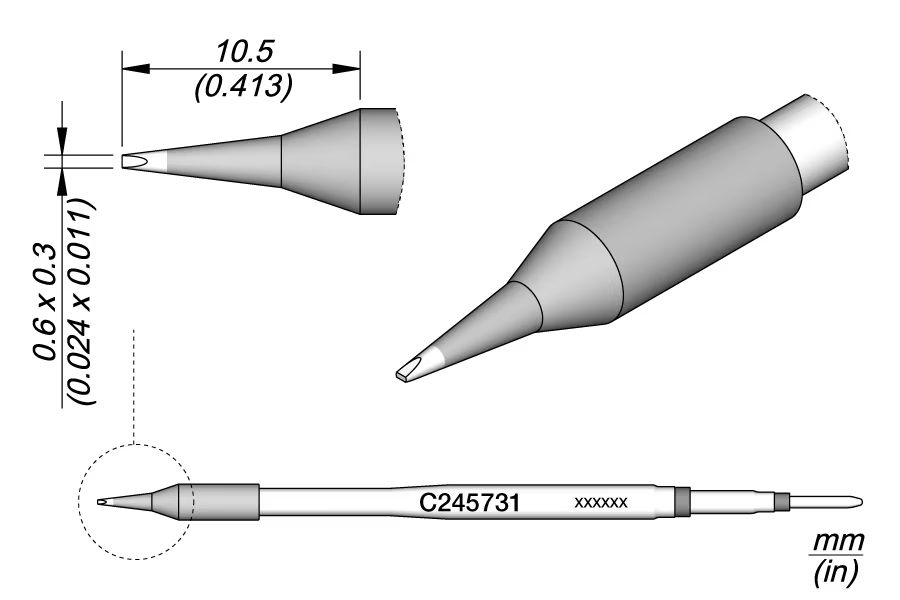 C245731 | Cartridge, Chisel 0.6 x 0.3 image 1