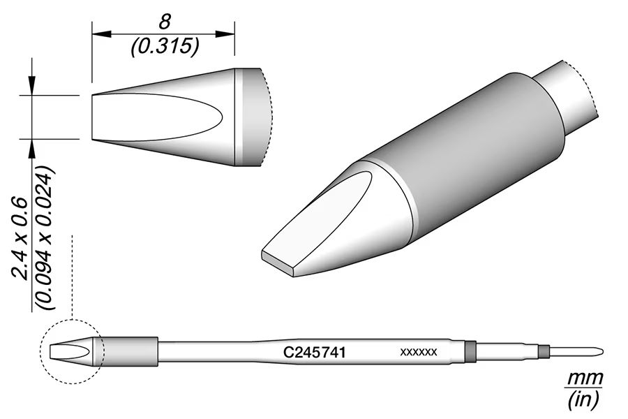 C245741 | Cartridge, Chisel 2.4 x 0.6 HT image 1