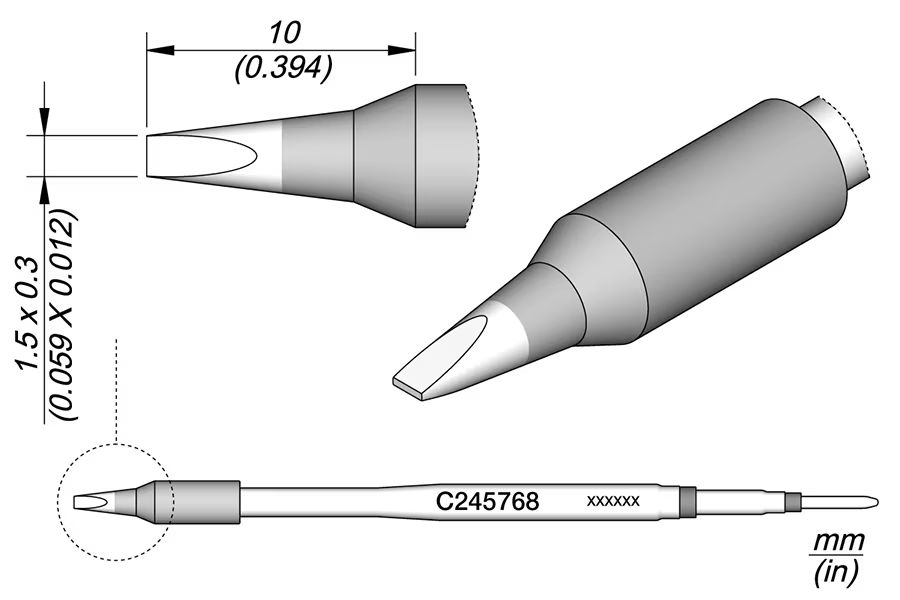 C245768 | Cartridge, Chisel 1.5 x 0.3 image 1