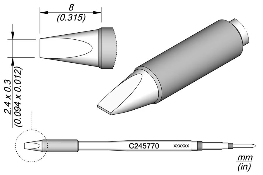 C245770 | Cartridge, Chisel 2.4 x 0.3 image 1