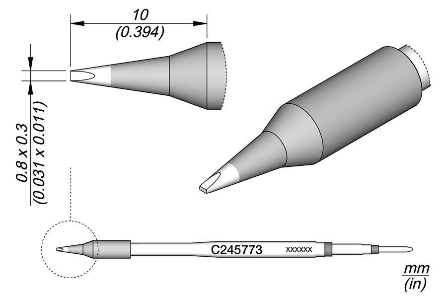 C245773 | Cartridge, Chisel 0.8 x 0.3 image 1