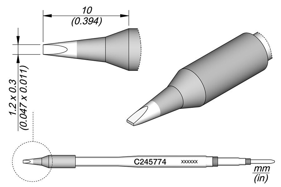 C245774 | Cartridge, Chisel 1.2 x 0.3 image 1