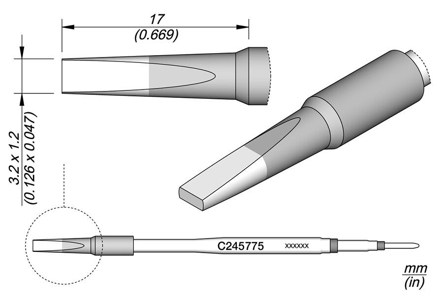 C245775 | Cartridge, Chisel 3.2 x 1.2 S1 image 1