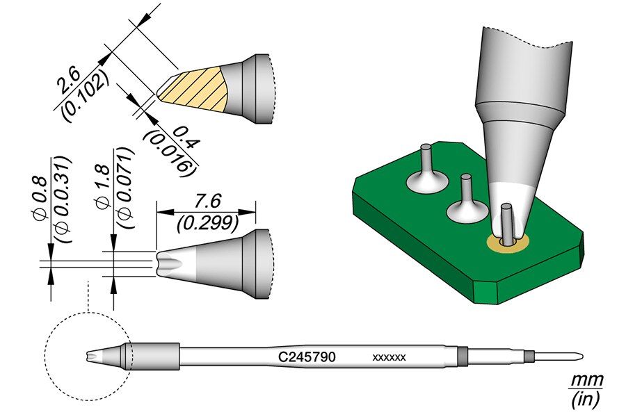 C245790 | CARTRIDGE PIN/CONNECTOR Ø0.8 image 1