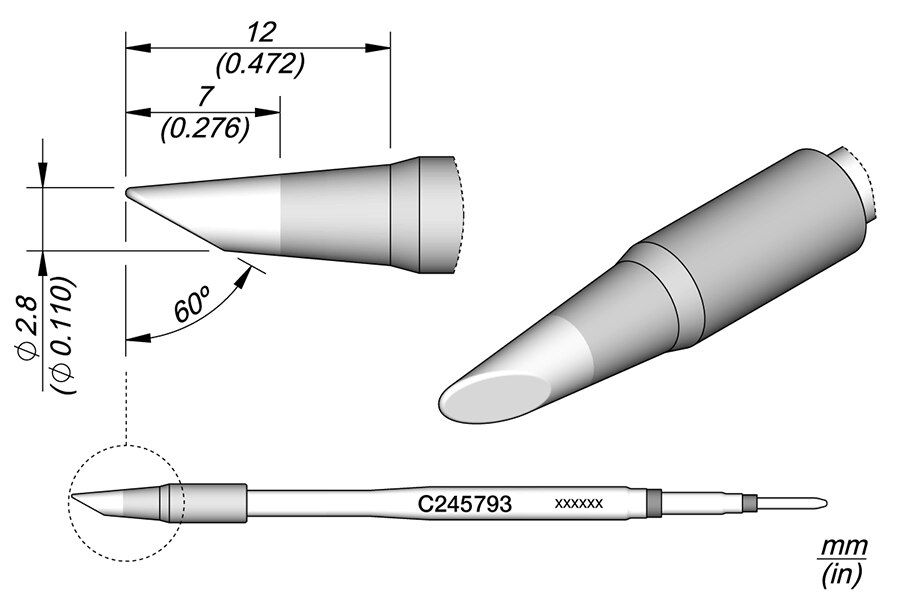 C245793 | Cartridge Bevel Ø2.8MM-60º image 1